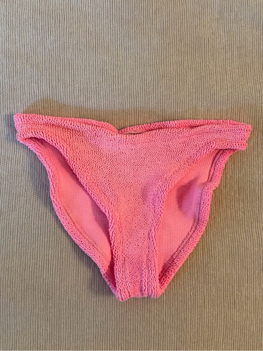 Hunza G Pink Bottoms Only *as is* Crinkle Bubblegum Stretchy Bikini One Size